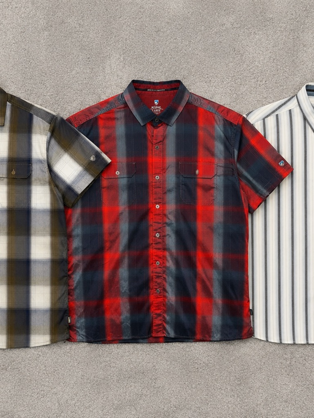 Bundle Of 3 Kuhl Response Short Sleeve Plaid Shirts Men Size XL Button Up Hiking